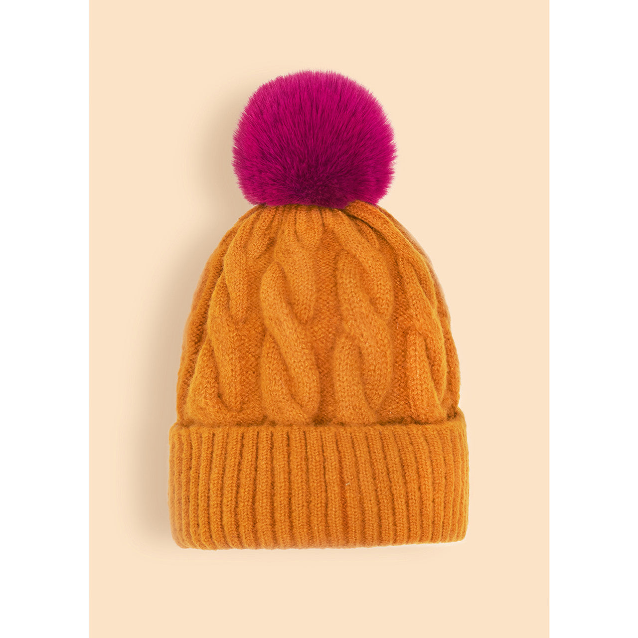 Svana Bobble Hat - Tangerine -Powder UK