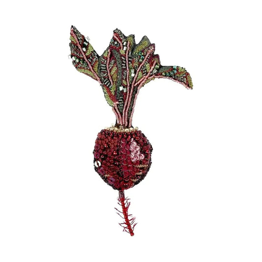 embroidered beet brooch