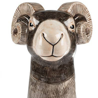 vase in shape of goat head beautifully glazed