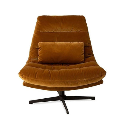 Wilmington camel rest chair. Swivel chair covered in a luxurious camel colourd fabric. This chair has a retro feel that will make it the centre of any room velvet