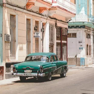 part of the cars of cuba collection of vintage photos featuring a 1950s American classic car.