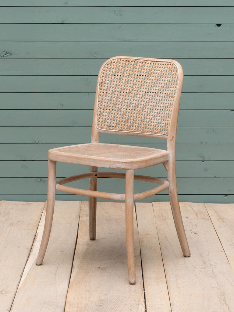 Dining chair in beech, rattan, cane - Paula (available to order)