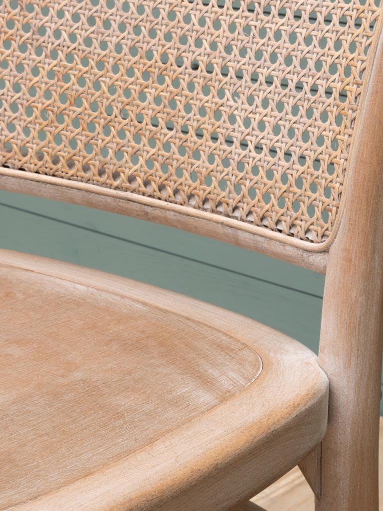 Dining chair in beech, rattan, cane - Paula (available to order)