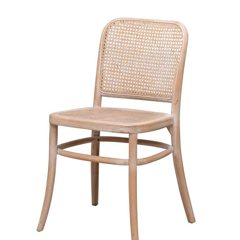 dining chair in beech rattan and cane