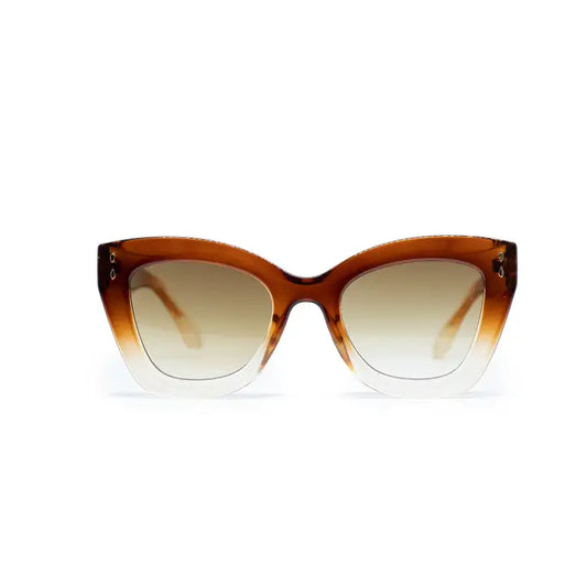 vintage style brown and clear sunglasses