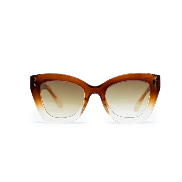 vintage style brown and clear sunglasses