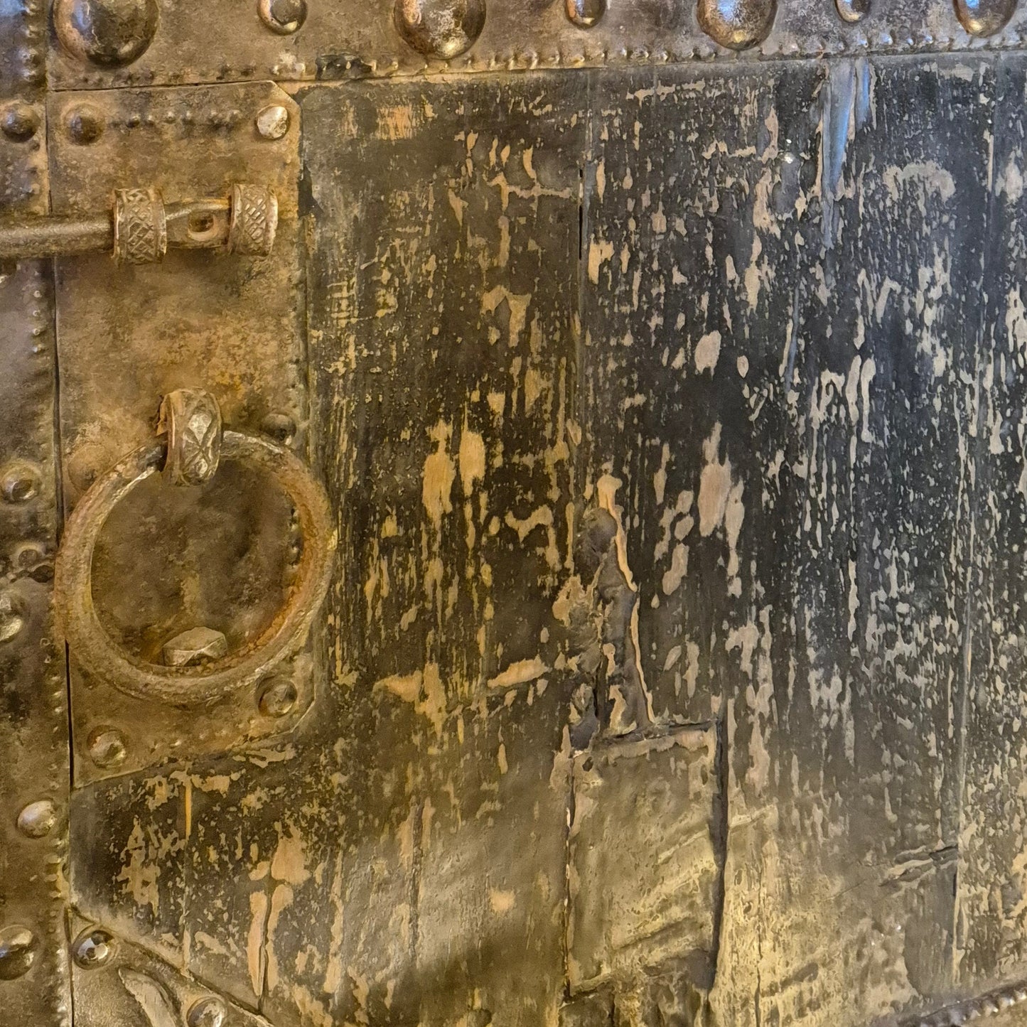 Two Morocan doors in beautiful condition with metal detail, round handles and a bolt
