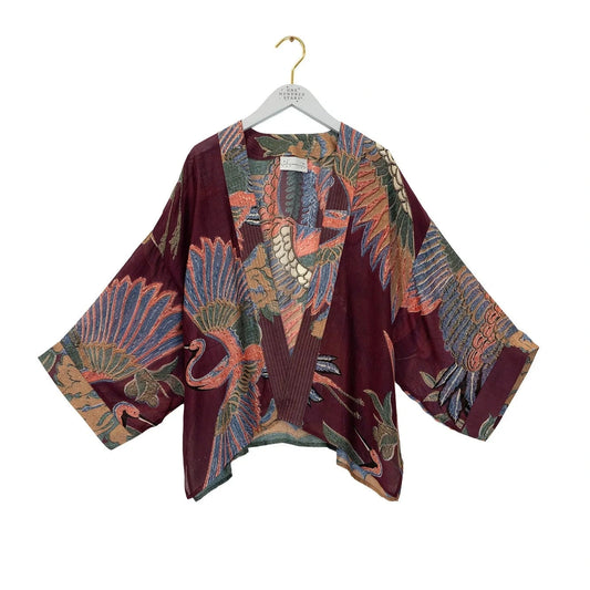 crane on plum kimono