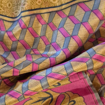 Reversible, long, silk kimono. Each one completely unique and made from sustainable vintage silk saris