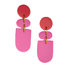 pendant earrings watermelon and pink