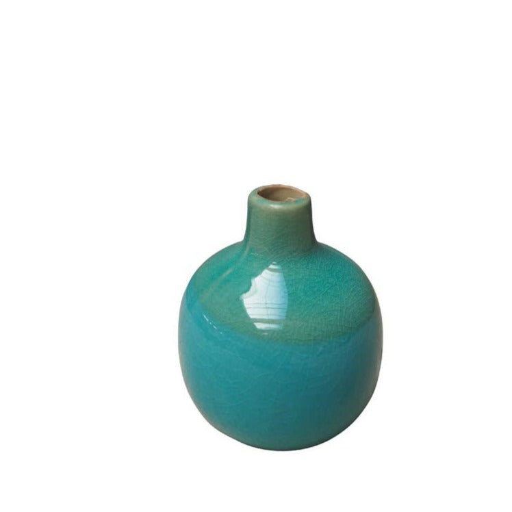 blue and green ceramic vase