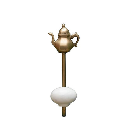 Brass teapot hook with ceramic ball