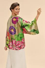 Kimono Jacket Oversized Botanicals - Powder