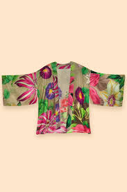 Kimono Jacket Oversized Botanicals - Powder