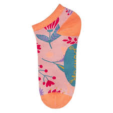 Trainer Socks Watercolour Flowers - Petal - Powder