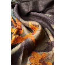 Wool Wraparound Botany Bliss In Charcoal  - Powder