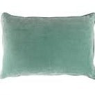 green velvet rectangular cushion
