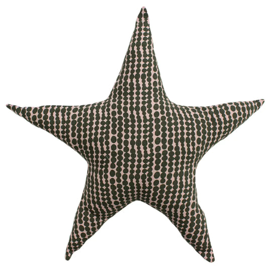 Printed Star Cushion Pink/Mustard