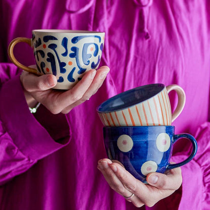 beautifully designed cups with wide top