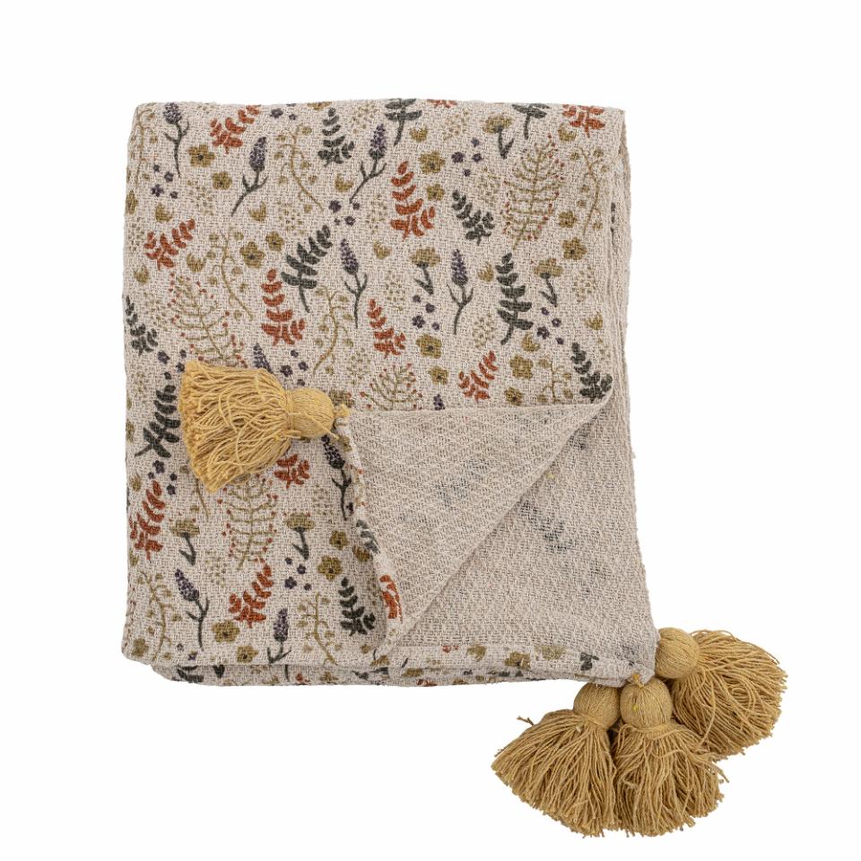 Filipa Throw, Yellow, Recycled Cotton