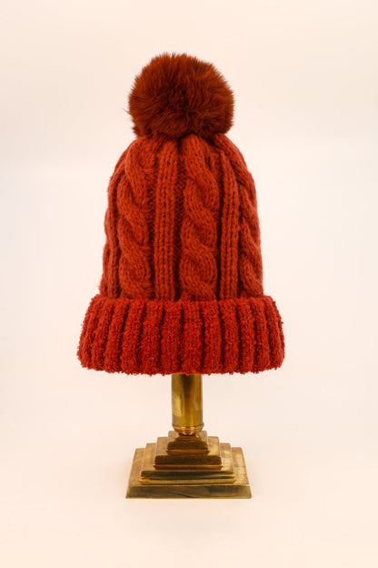 Wrap up with a hat full of warm textures - the Freya Hat will have you feeling warm and cosy in no time! Plus, this rust colour adds extra Autumnal vibes.&nbsp;


Cool hand wash only. Do not iron. Do not dry clean. Do not tumble dry. Do not bleach. Dry flat. Keep away from fire.



Measurement: One Size
Fabric: 50% Polyester/ 50% Acrylic
