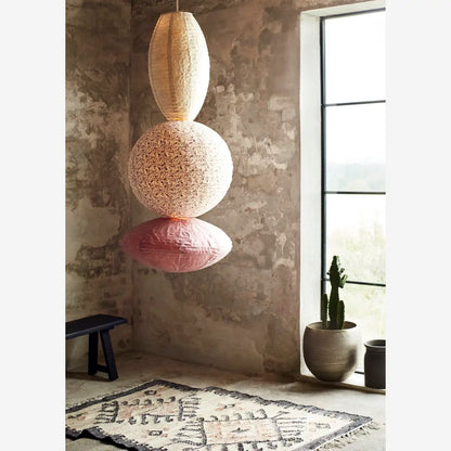Handmade paper lamp shade D:60x27 cm  Dusty lilac
