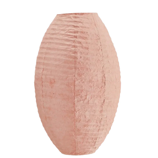 Brighten up your home with dreamy lighting. pink
Our decorative paper lamp shades are the perfect way to add a magical ambiance and warmth to your home.

The lamp shades are made of natural grown plant fibers and are handcrafted by women in co-operatives in the Himalayan mountains of Nepal.

Colour: Papaya
Material: Handmade paper, iron