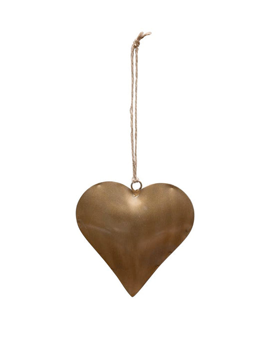 decoration hanging heart brass patina