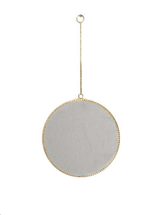 hanging round mirror on chain 20cm diameter