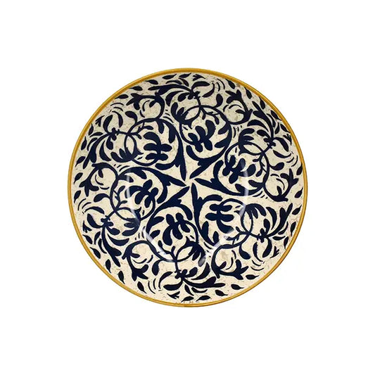 Héraclée 20cm Deep Plate in Stoneware with Blue