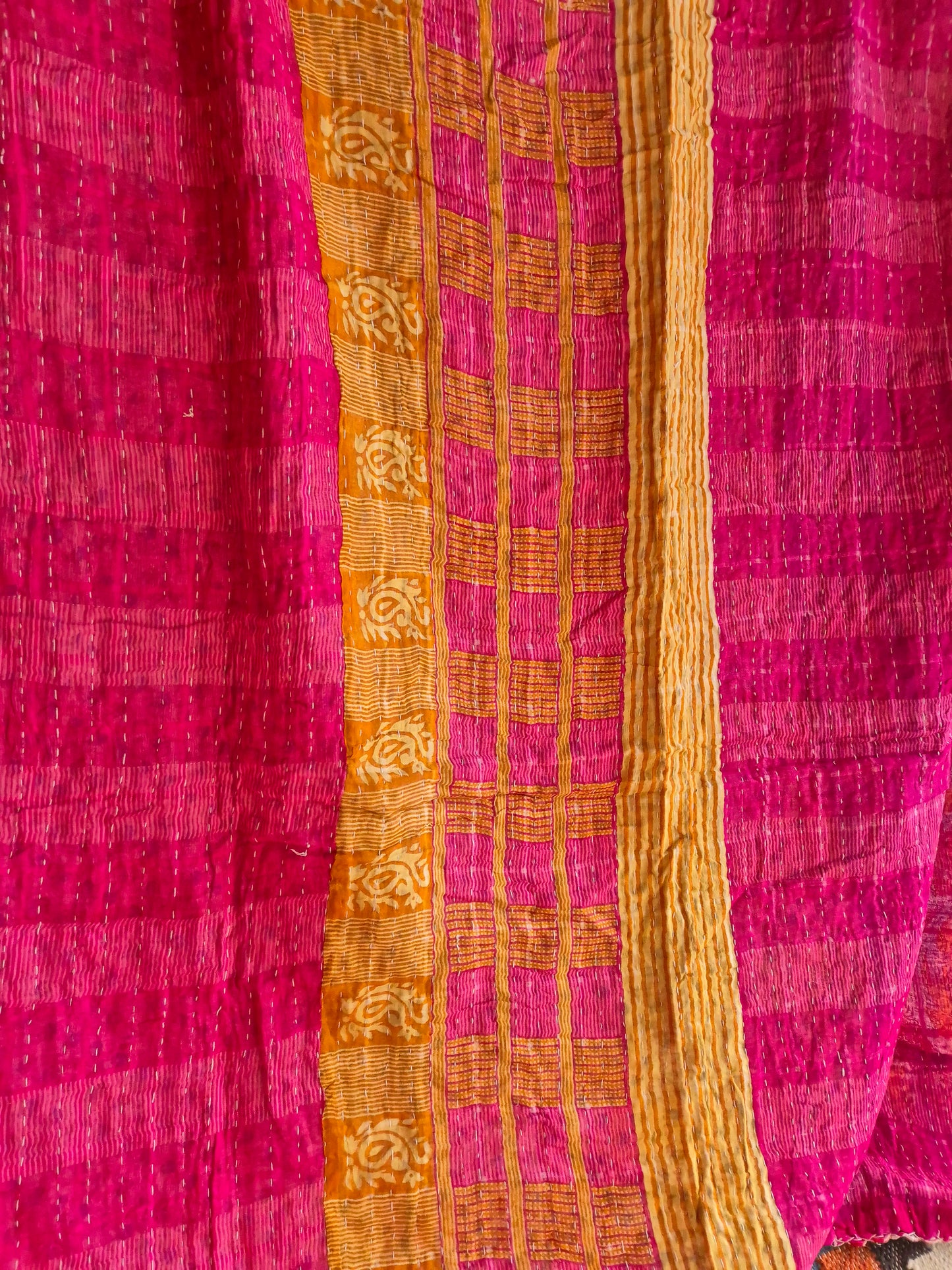 upcycled sustainable throw in multicoloured indian vintage fabric