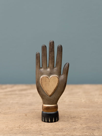 Wall decoration - Golden heart on hand