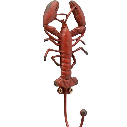 fun hook in the shape of a red lobster. metal