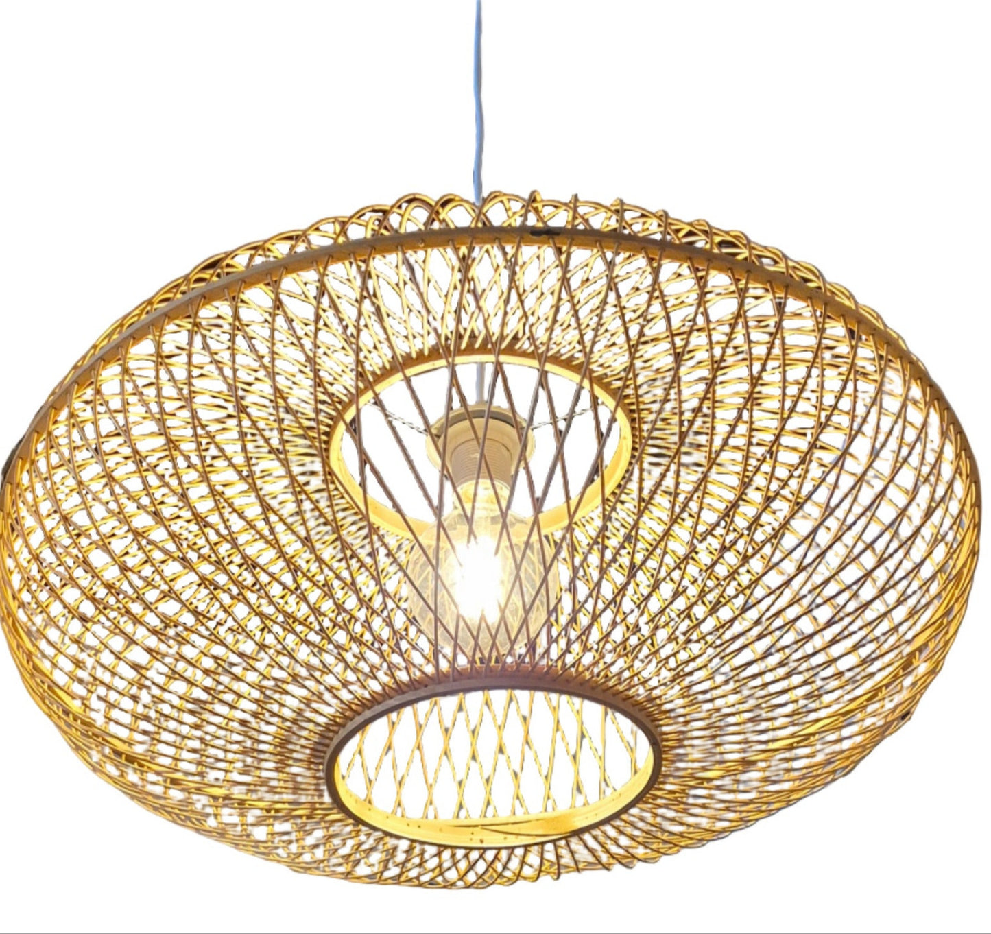 bamboo doughnut shaped pendant light