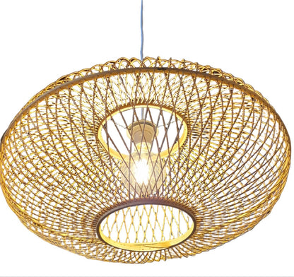 bamboo doughnut shaped pendant light