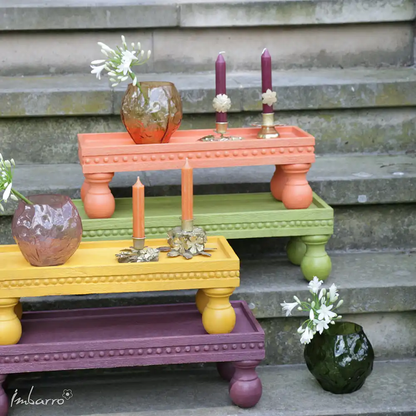 Small orange wooden decorative Table - Milly Size 1