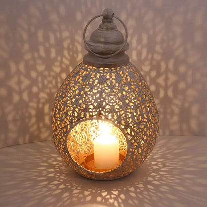 lantern with cut out design, ring handle