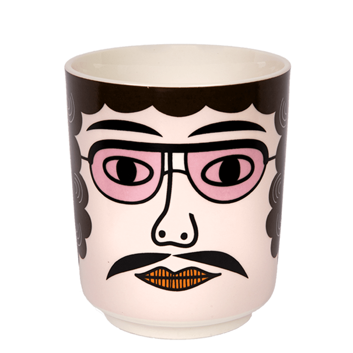 jar or flowerpot with drawing of man with moustache and glasses - Pablo.