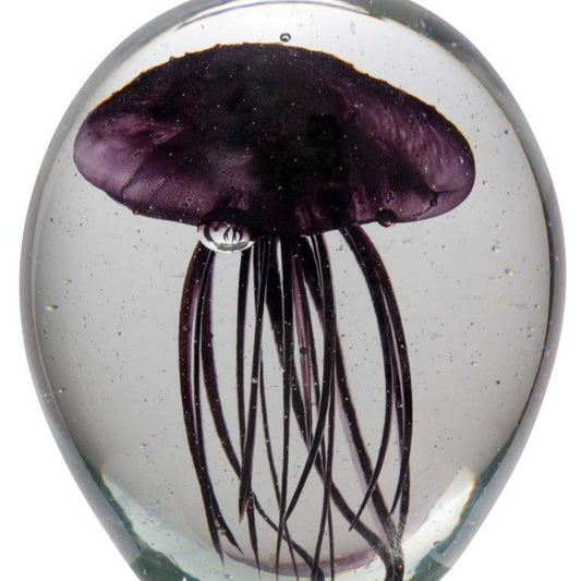 glass paperweidht with jellyfish