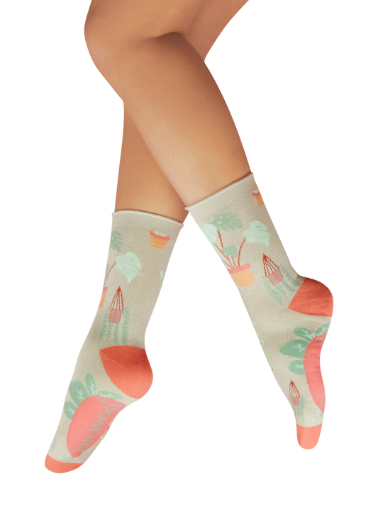 beautiful plant themed socks to gift or self gift