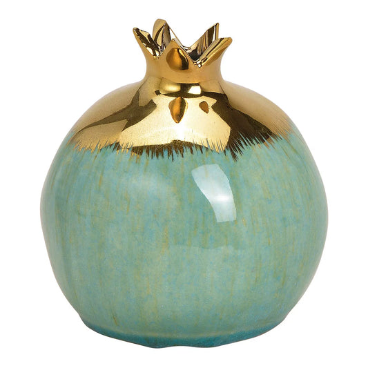 Vase ceramic green, gold - Pomegranate