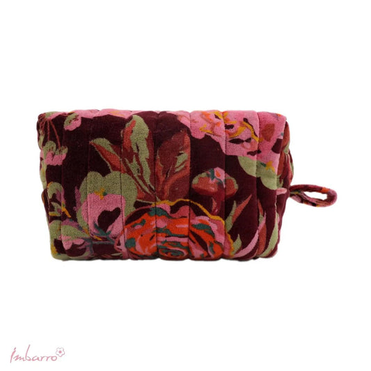 Cosmetic pouch dark red velvety feel