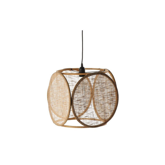 ceiling lamp with linen and bamboo