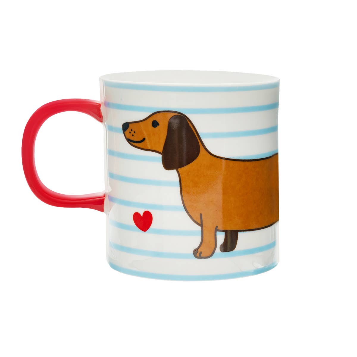 mug with sausage dog and heart design