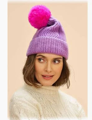 Bobble Hat in Grape - Ingrid by Powder