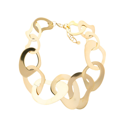 steel link necklace gold colour model 1