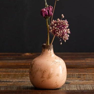 Old rose small ceramic vase