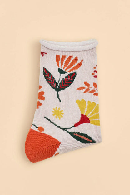 Ankle Socks Waterflower colours- Cream