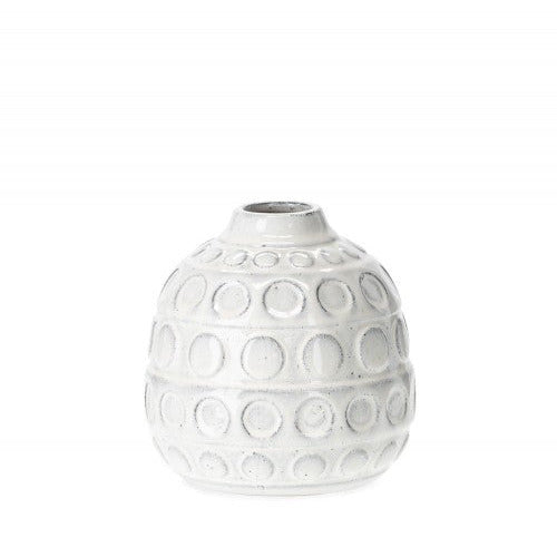 White ceramic vase rondo S D17.5 x H18cm