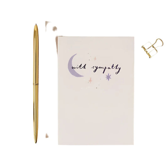 condolence card with moon and stars